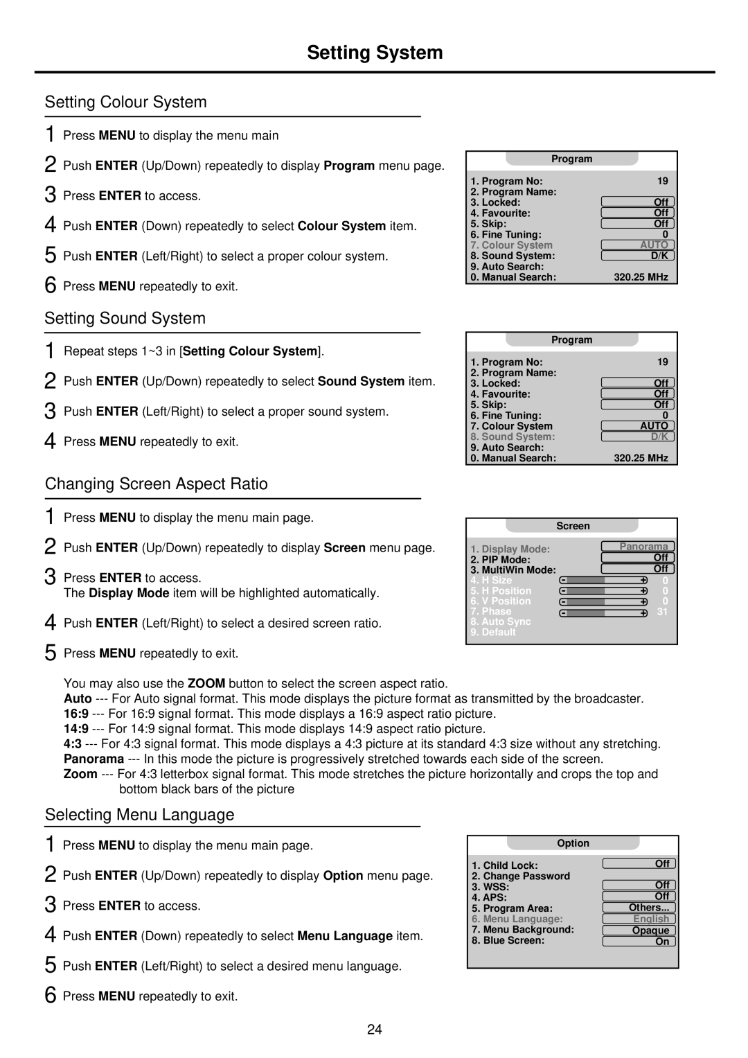 Palsonic TFTV935S owner manual Auto 