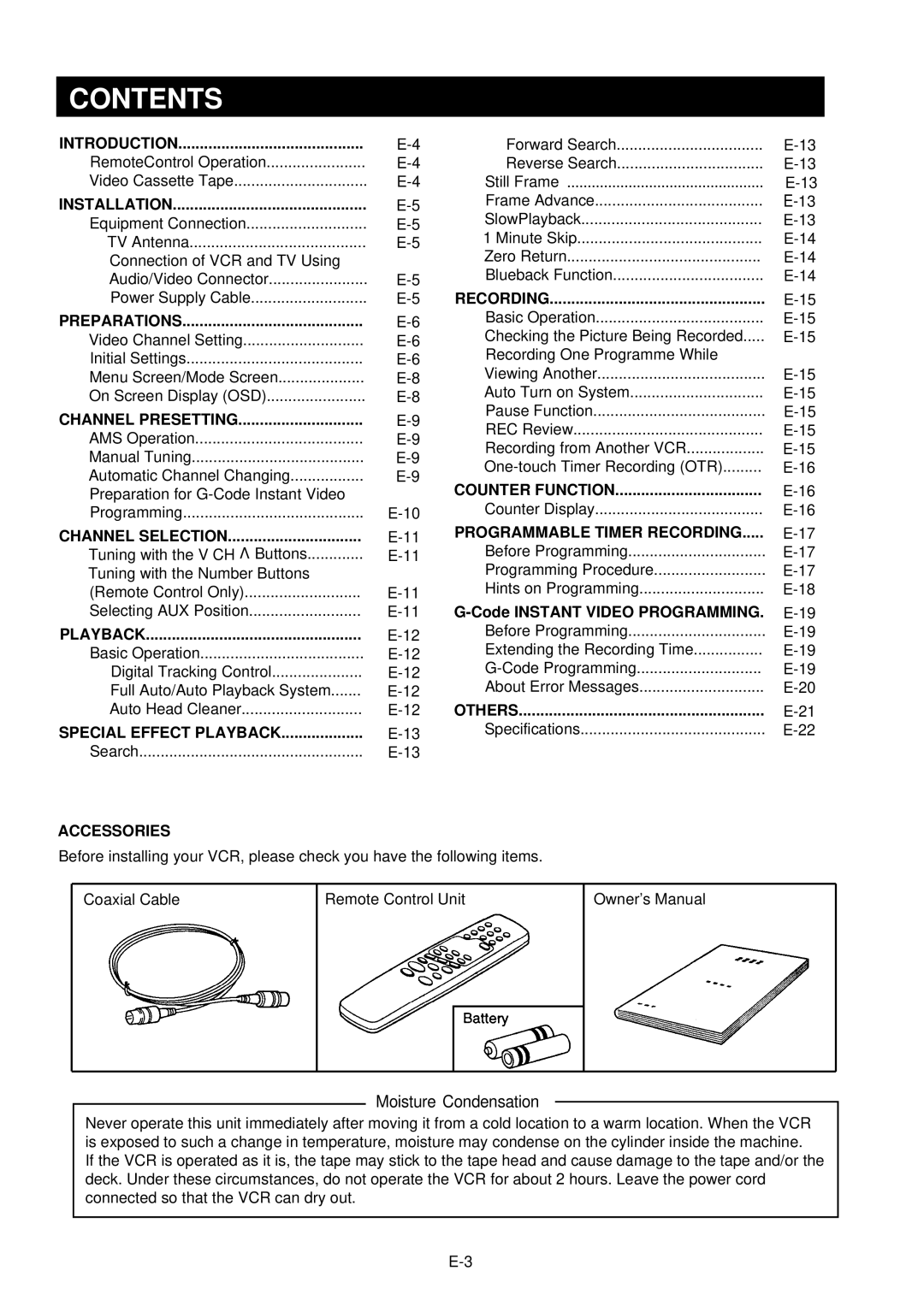 Palsonic VCR9688 owner manual Contents 