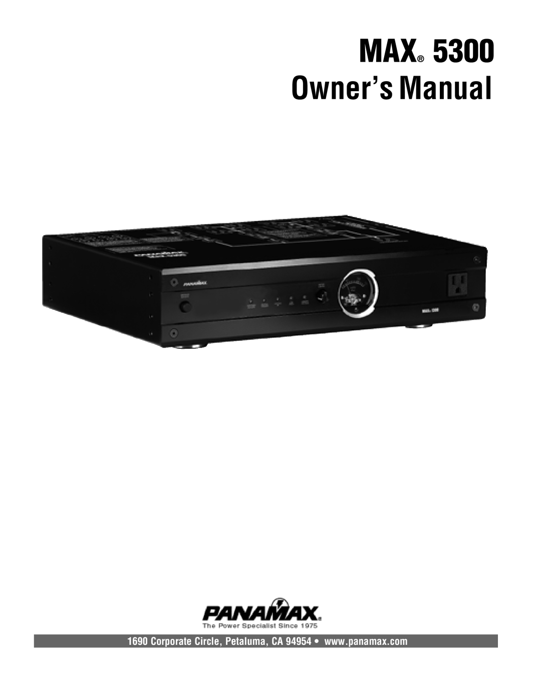 Panamax 5300 owner manual 