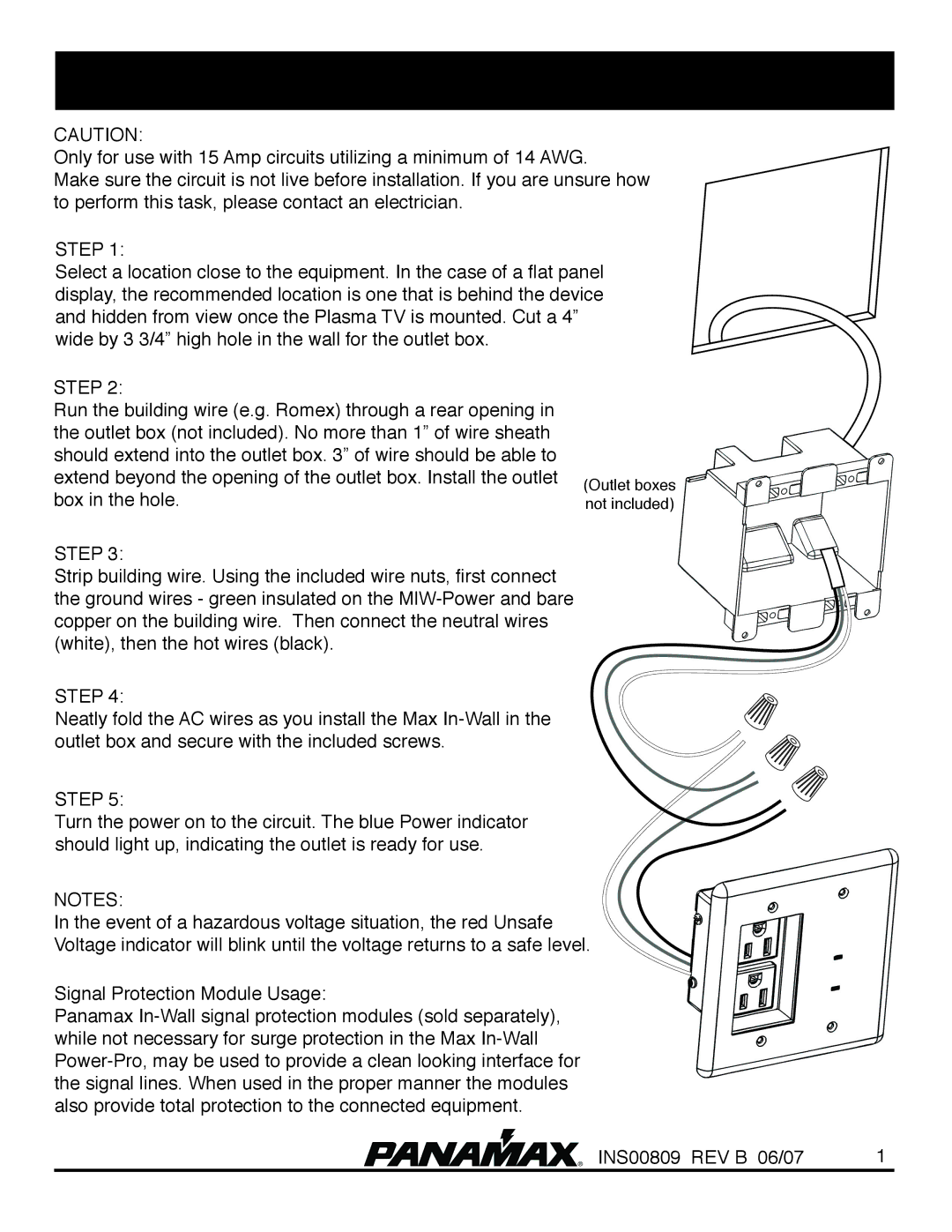 Panamax INS00809 installation instructions Panamax MIW-POWER-PRO Installation Instructions, Step 