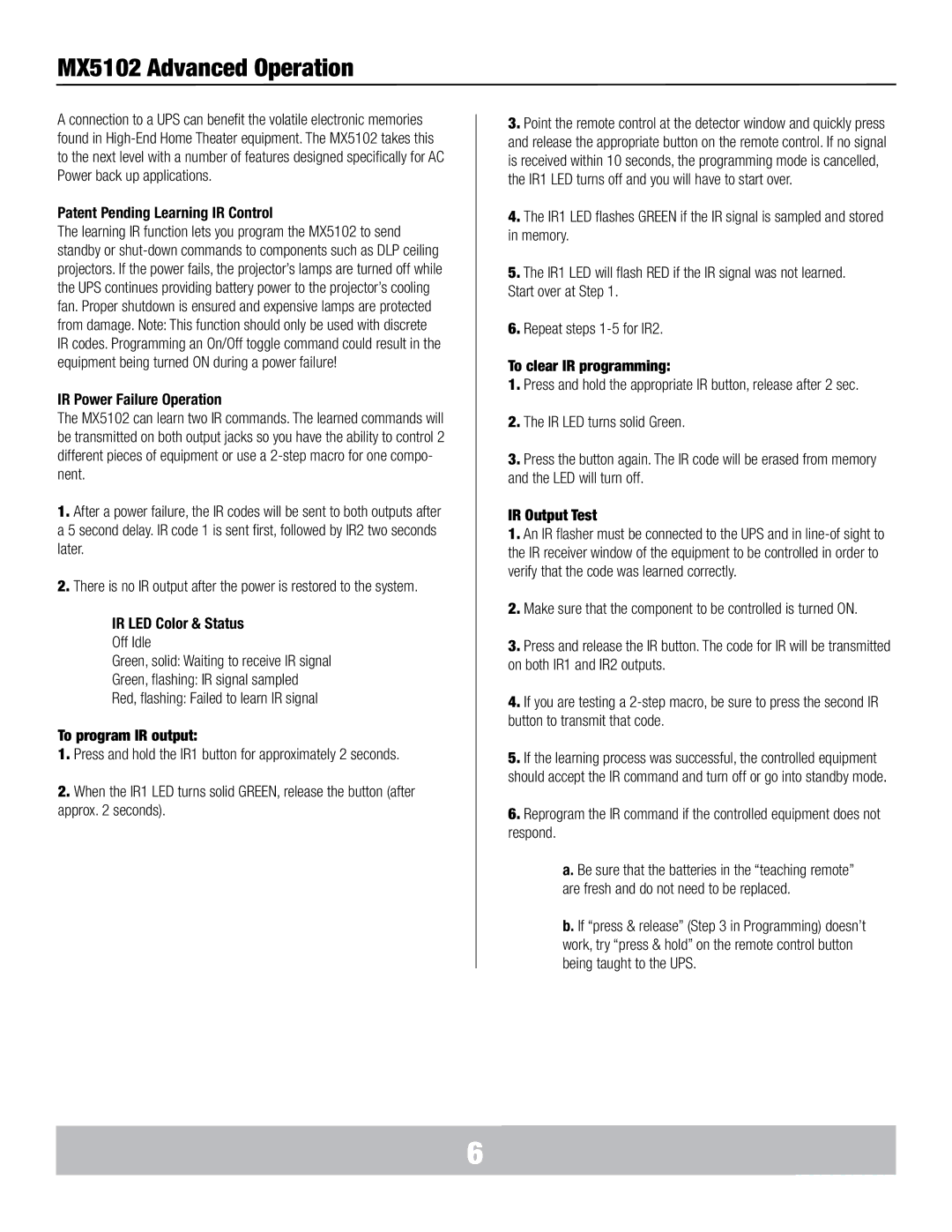 Panamax manual MX5102 Advanced Operation 