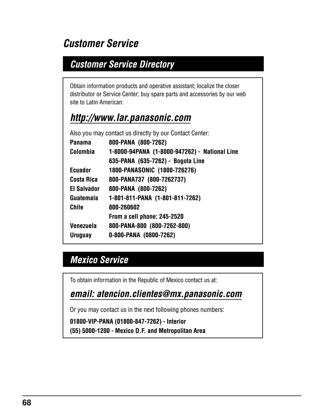 Panasonic 103PF12U manual 