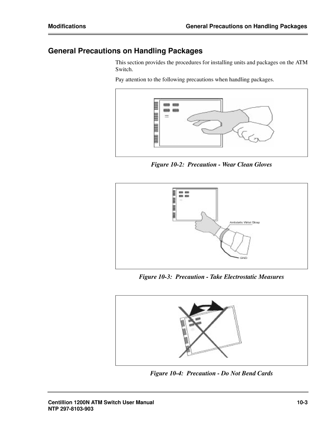 Panasonic 1200N manual General Precautions on Handling Packages, Precaution Wear Clean Gloves 