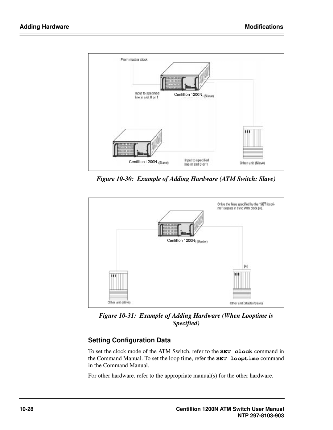 Panasonic 1200N manual Example of Adding Hardware ATM Switch Slave, Setting Configuration Data 