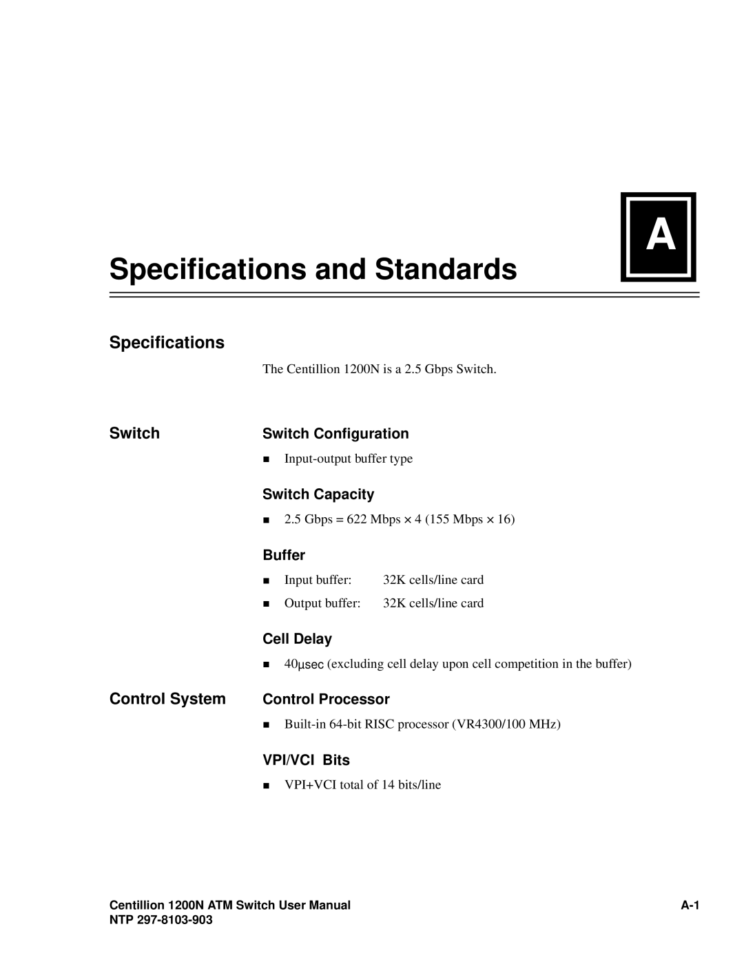 Panasonic 1200N manual Specifications, Switch, Control System 