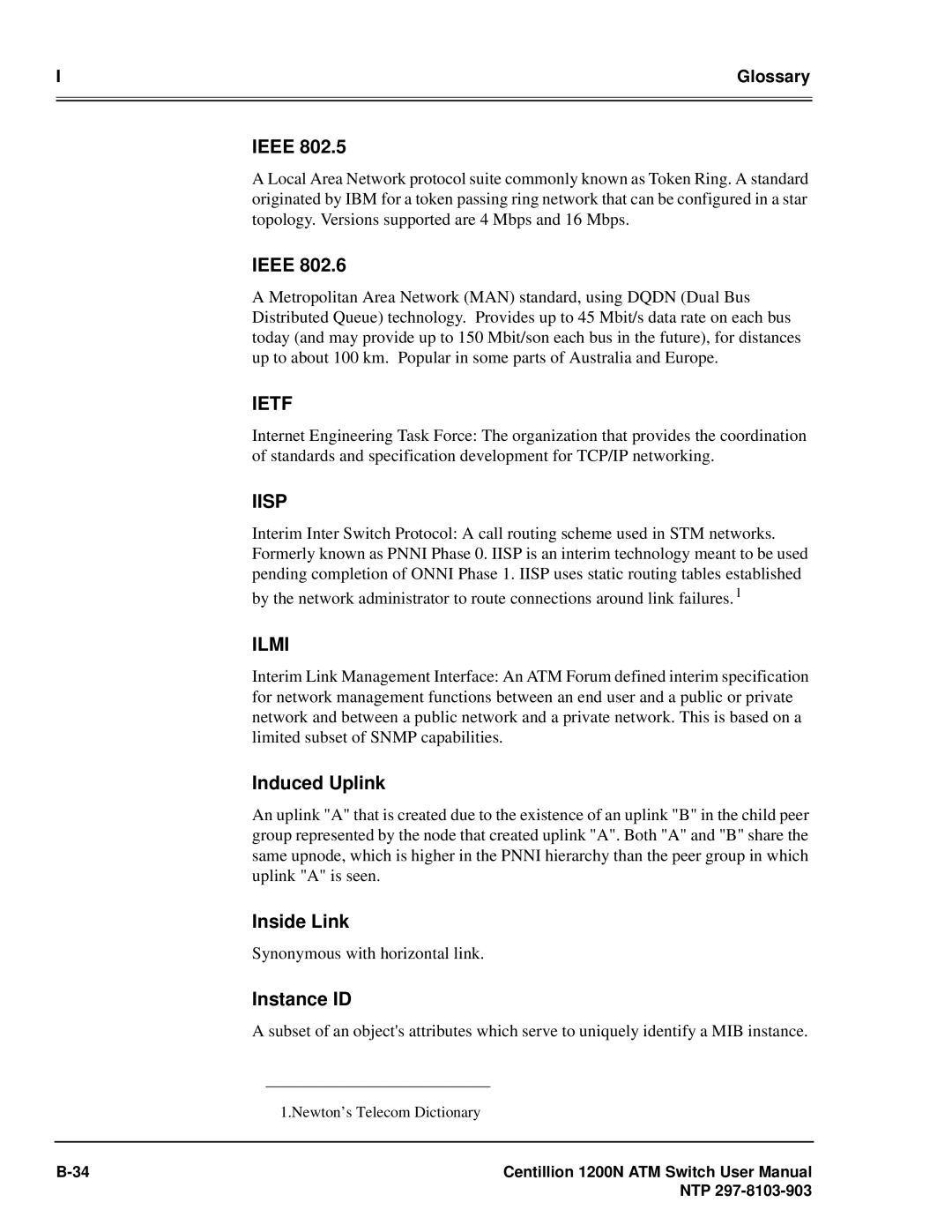 Panasonic 1200N manual Ietf, Iisp, Ilmi 