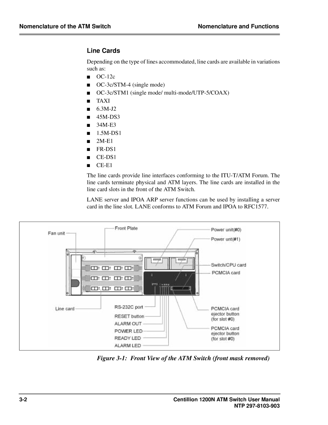 Panasonic 1200N manual Line Cards, Taxi 