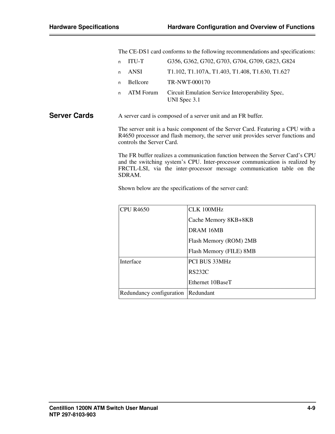 Panasonic 1200N manual Server Cards, Ansi 