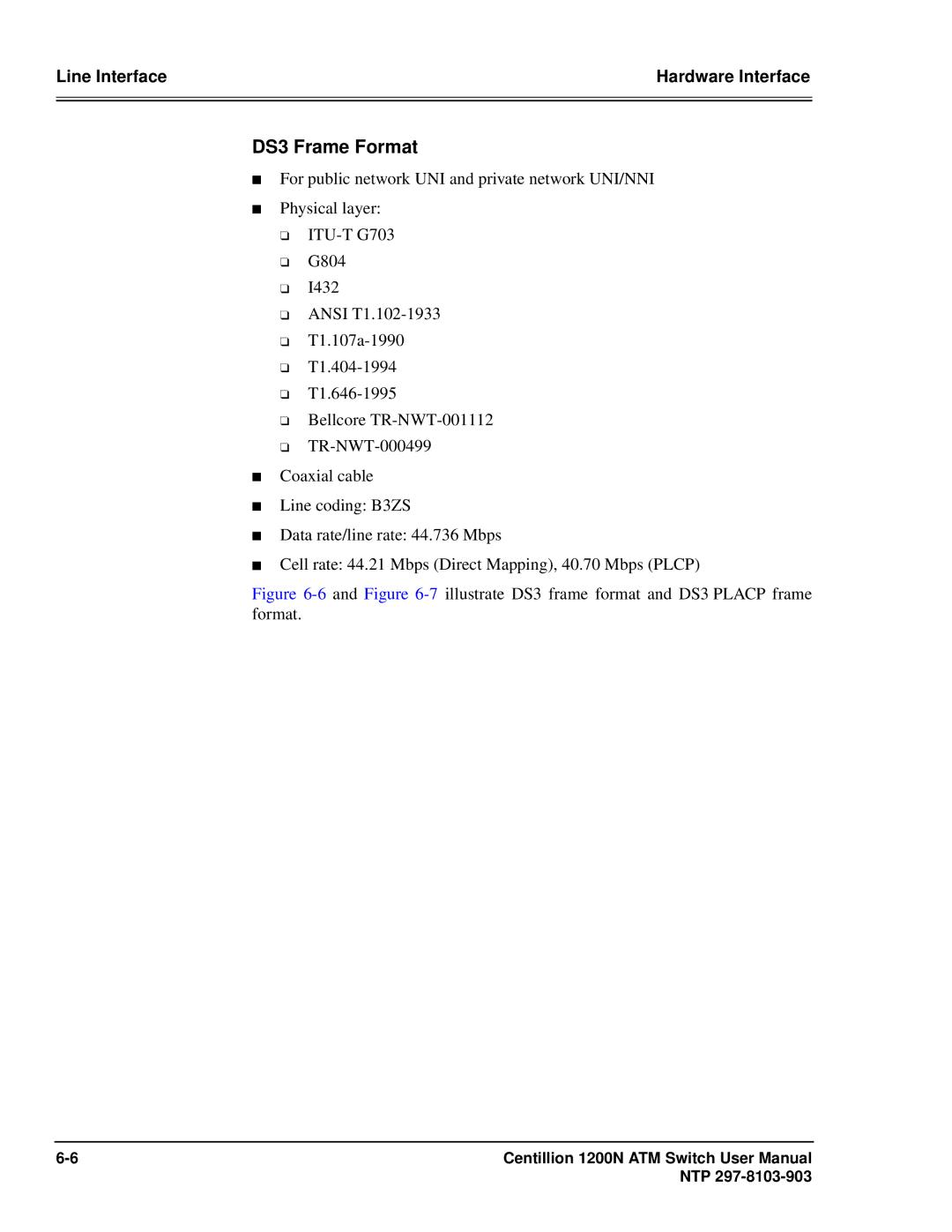 Panasonic 1200N manual DS3 Frame Format 