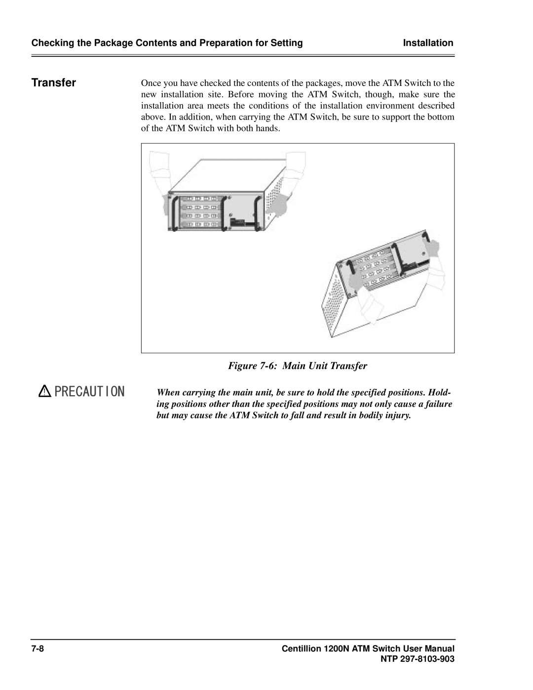 Panasonic 1200N manual Main Unit Transfer 