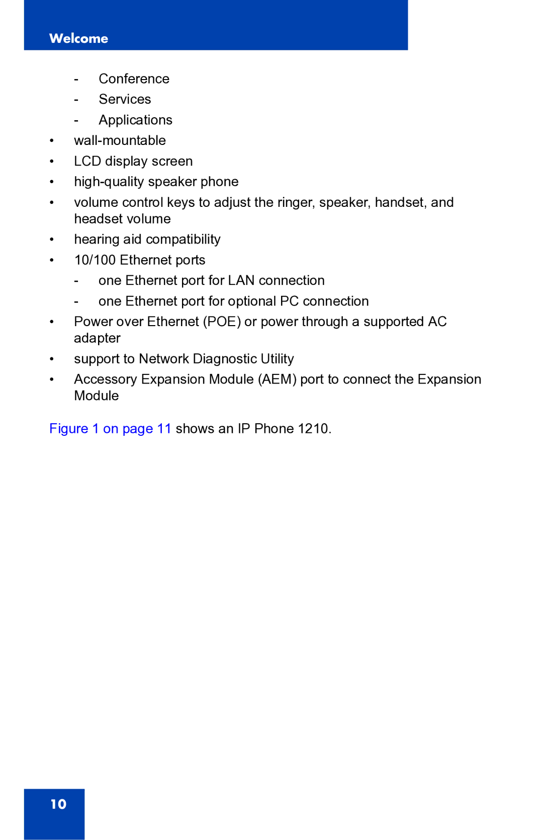 Panasonic 1210 manual On page 11 shows an IP Phone 