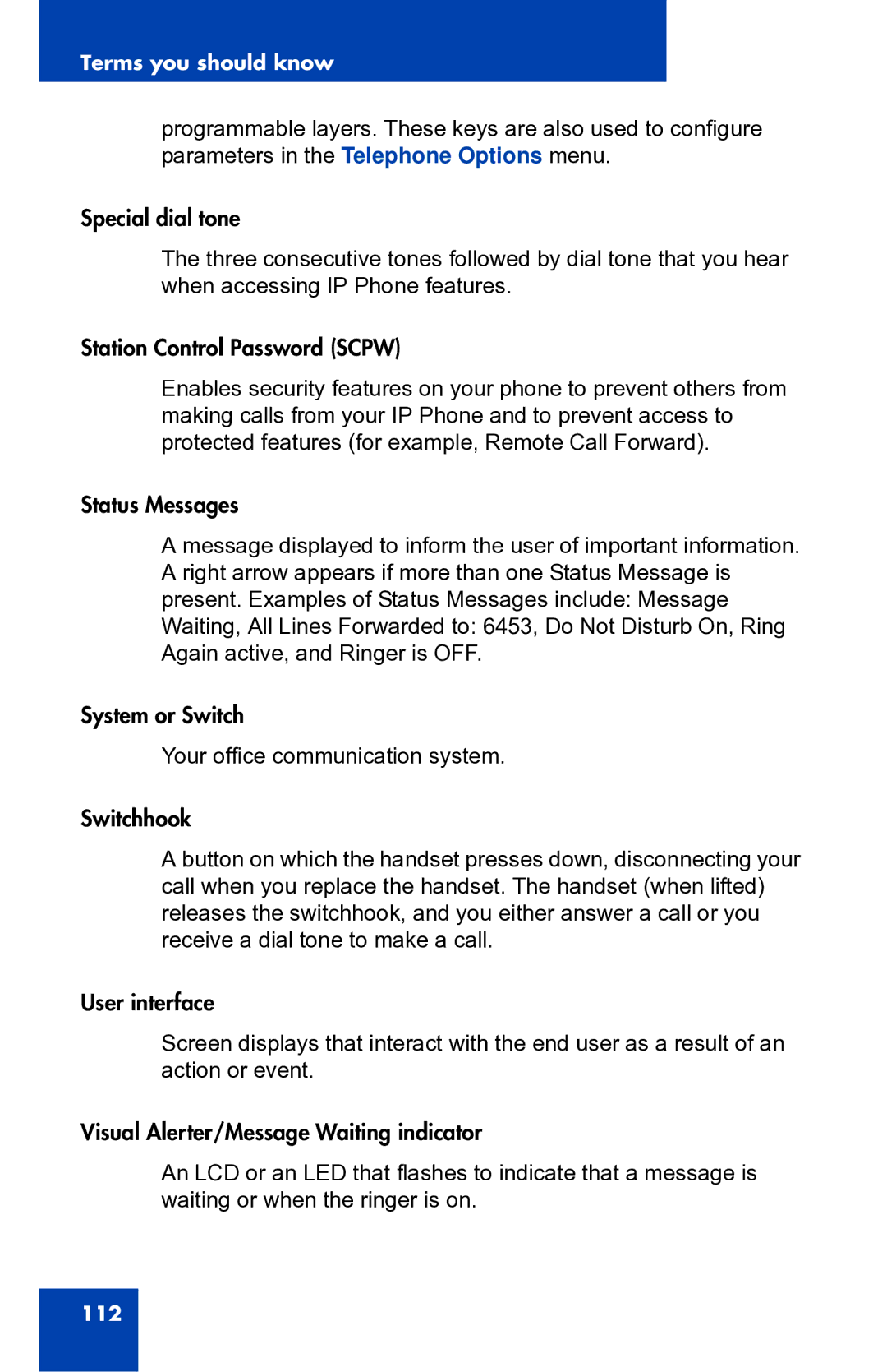 Panasonic 1210 manual 112 