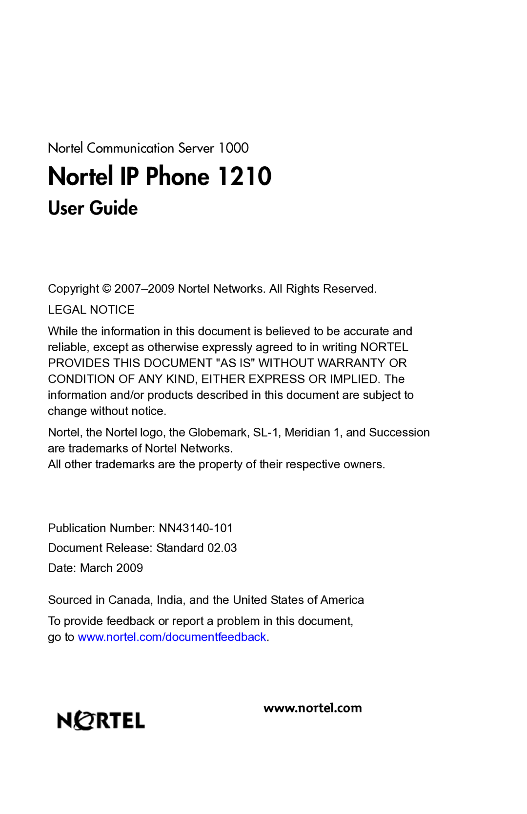 Panasonic 1210 manual Legal Notice 