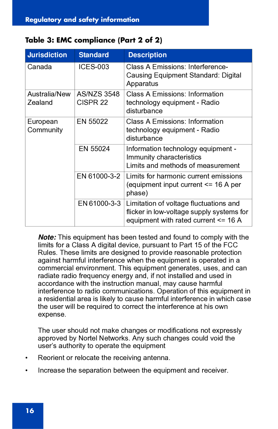 Panasonic 1210 manual EMC compliance Part 2 