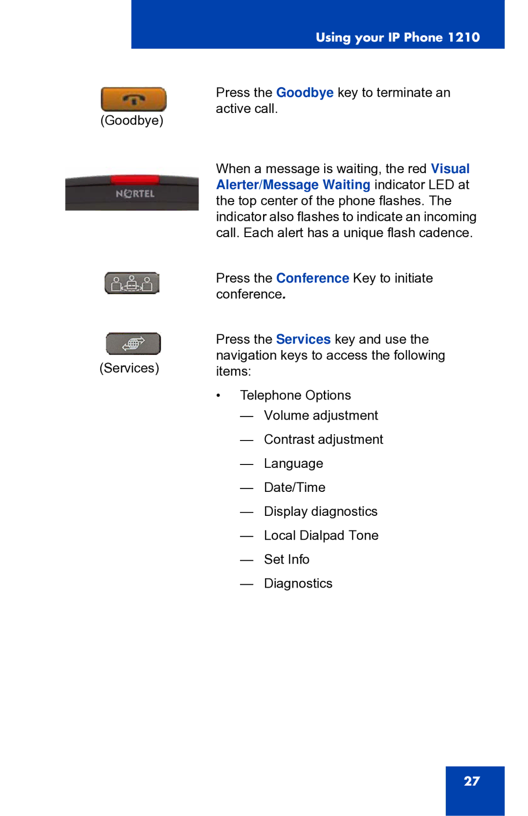 Panasonic 1210 manual Using your IP Phone 