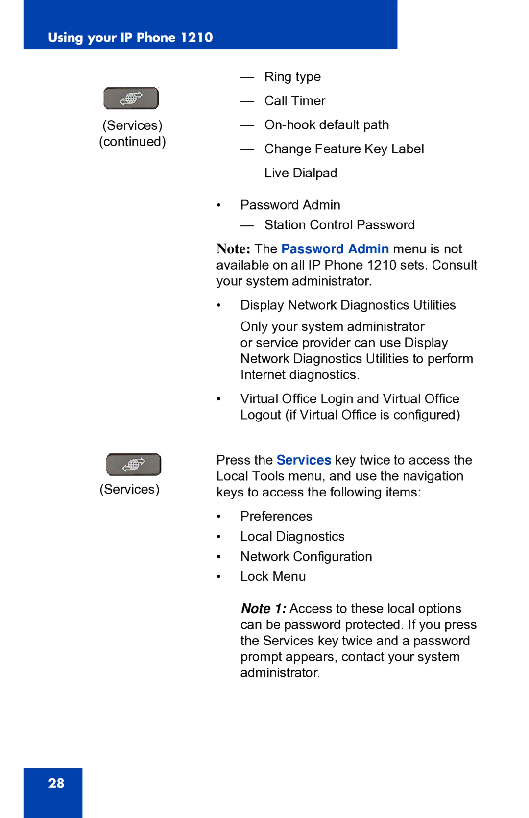 Panasonic 1210 manual Using your IP Phone 