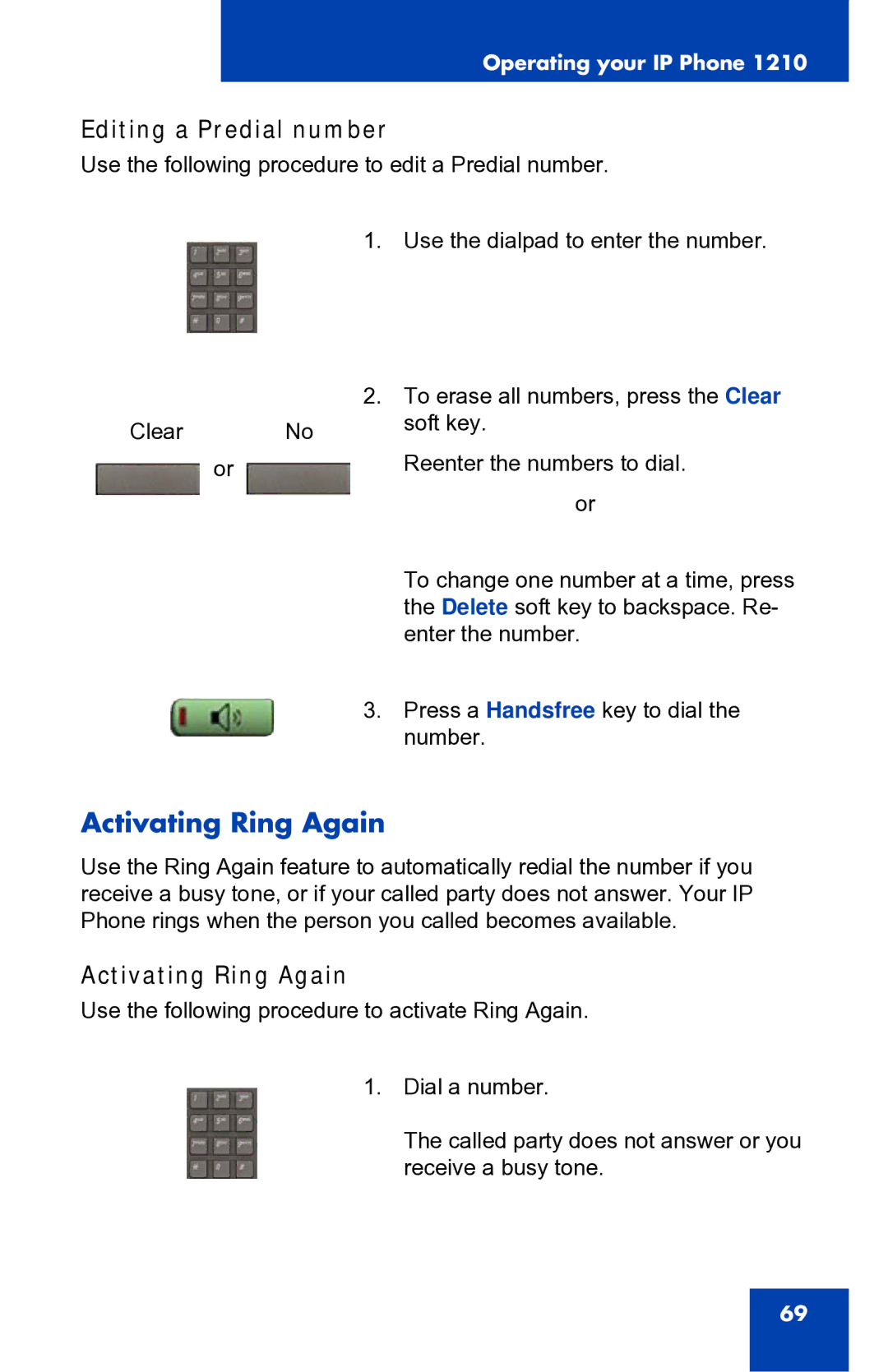 Panasonic 1210 manual Activating Ring Again, Editing a Predial number 