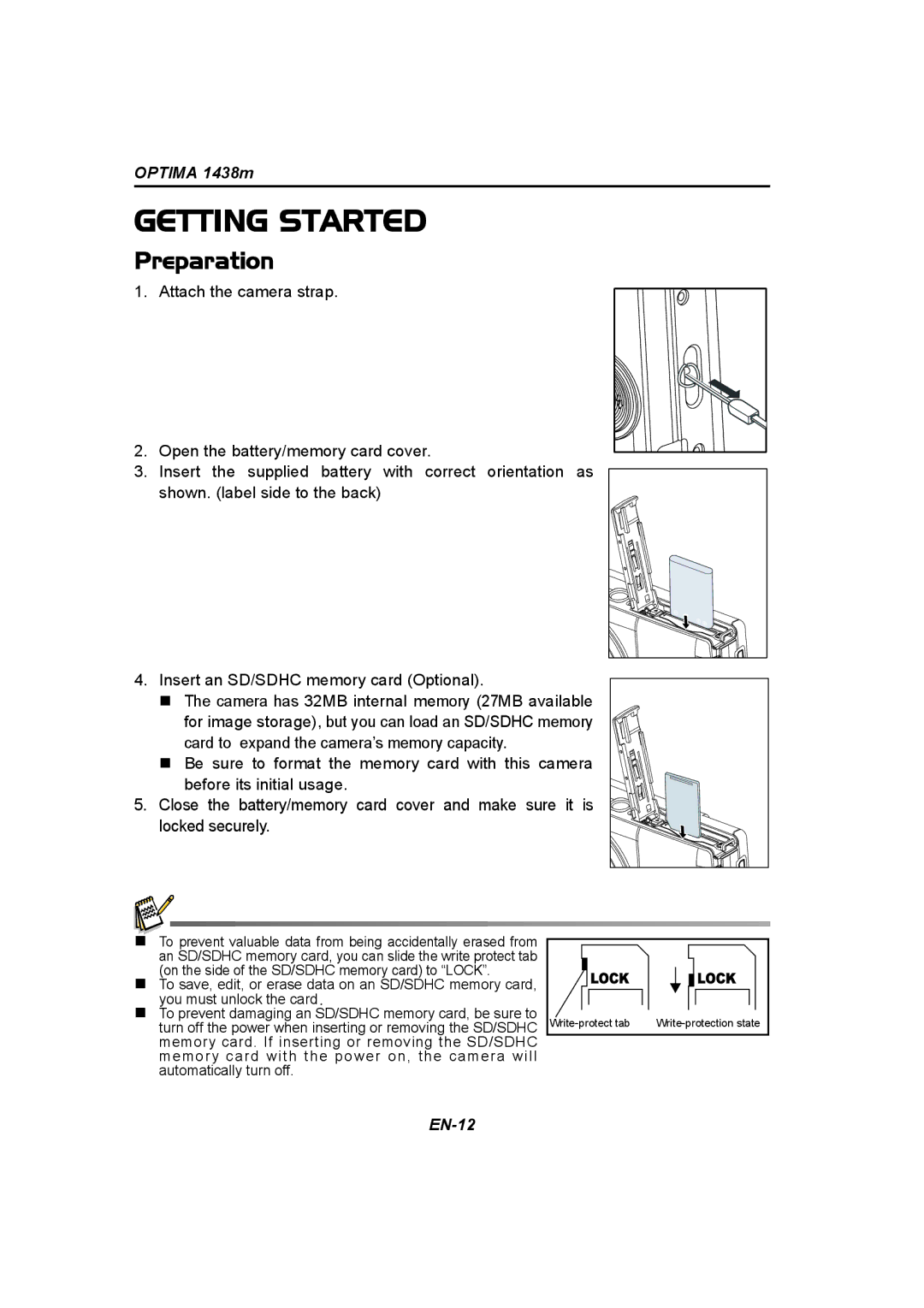 Panasonic 1438M user manual Getting Started, Preparation 