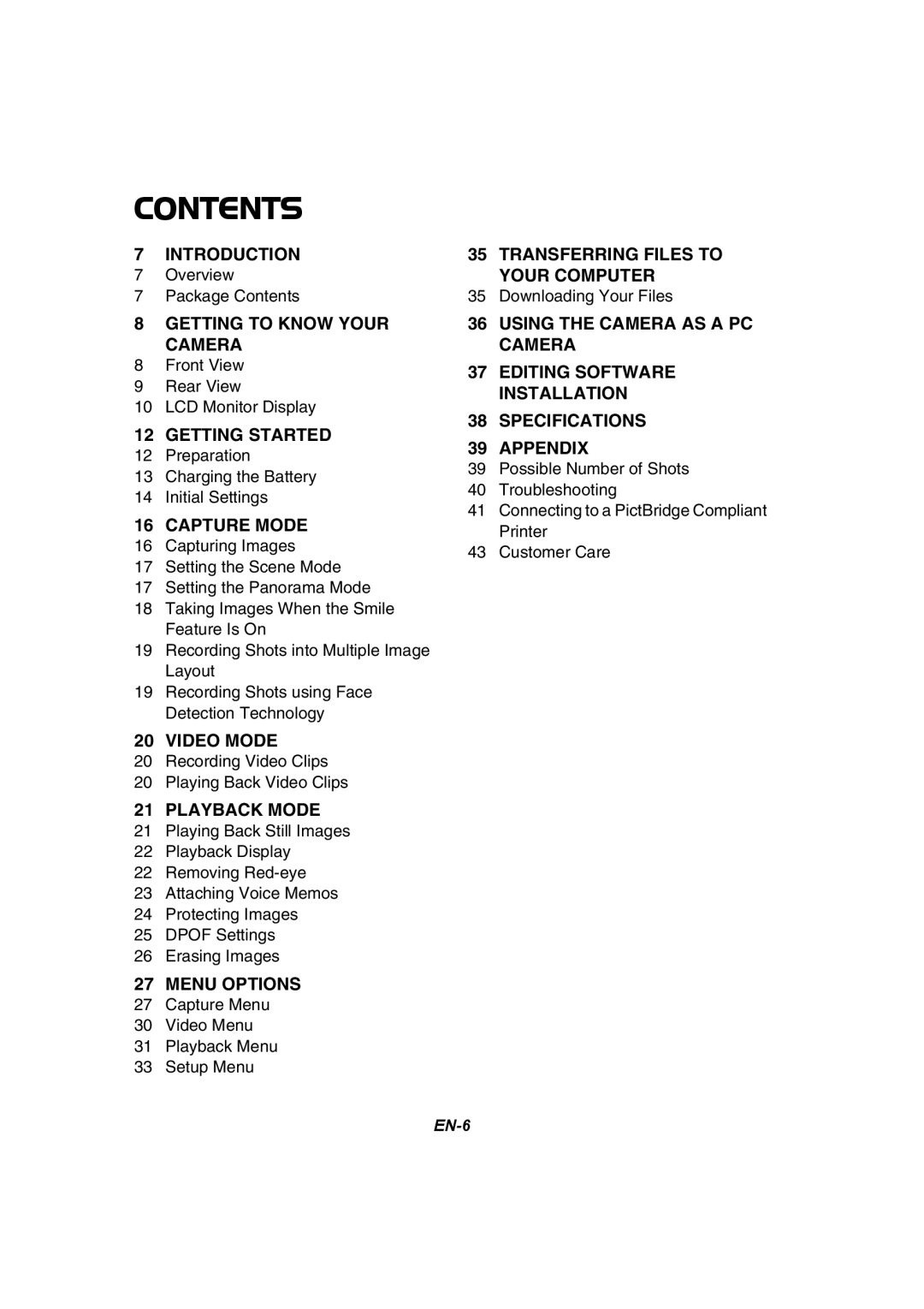 Panasonic 1438M user manual Contents 