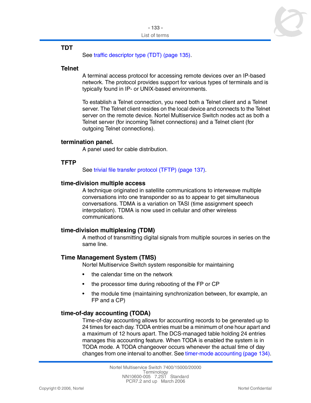 Panasonic 15000 manual Tdt, Tftp 