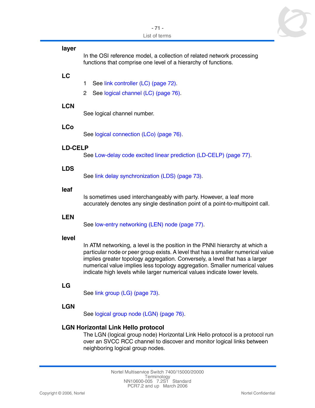 Panasonic 15000 manual Lcn, Ld-Celp, Lds, Len, Lgn 