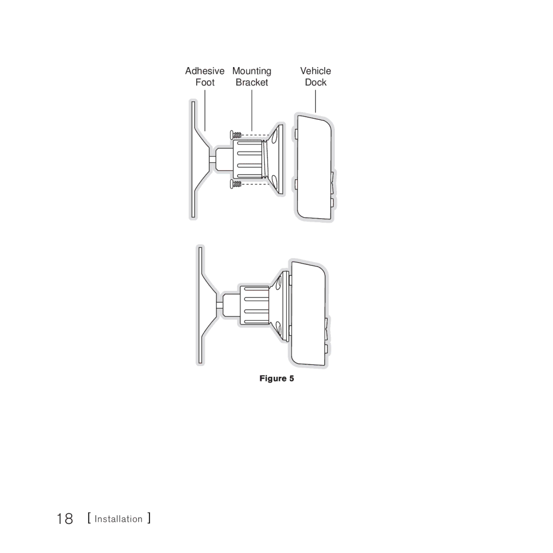 Panasonic 2 manual Adhesive Mounting Vehicle Foot Bracket Dock Installation 