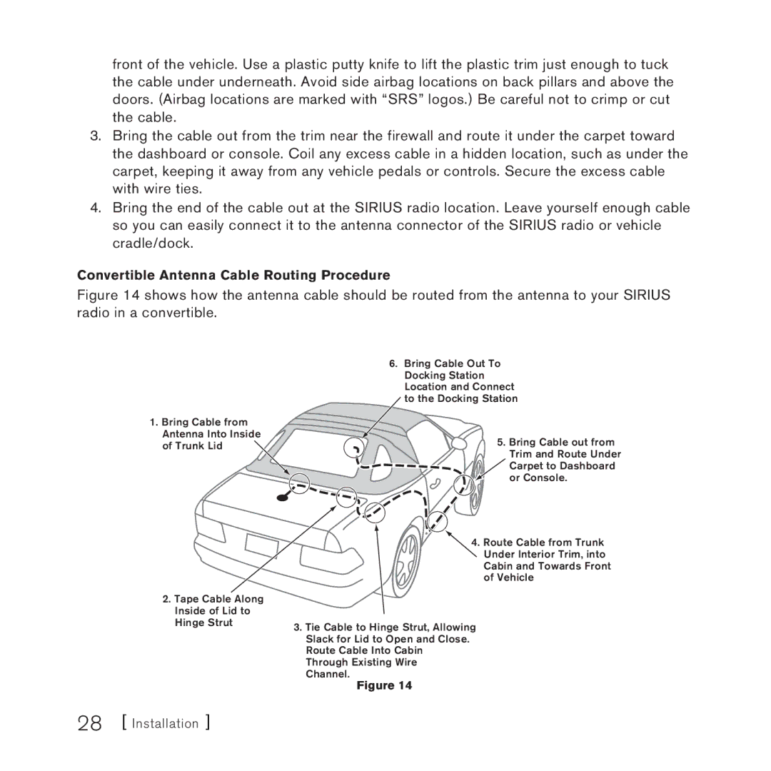 Panasonic 2 manual Convertible Antenna Cable Routing Procedure 