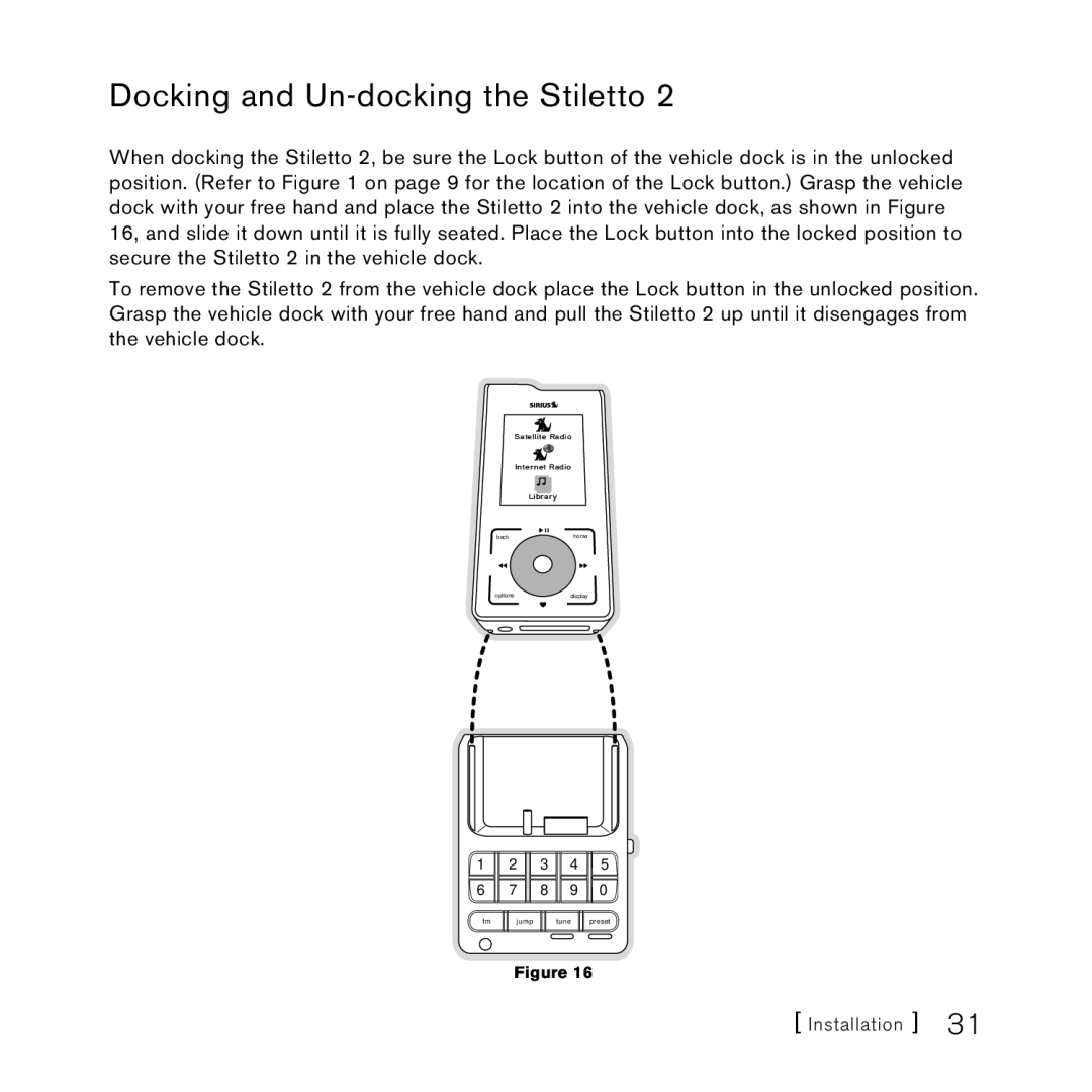 Panasonic 2 manual Docking and Un-docking the Stiletto 