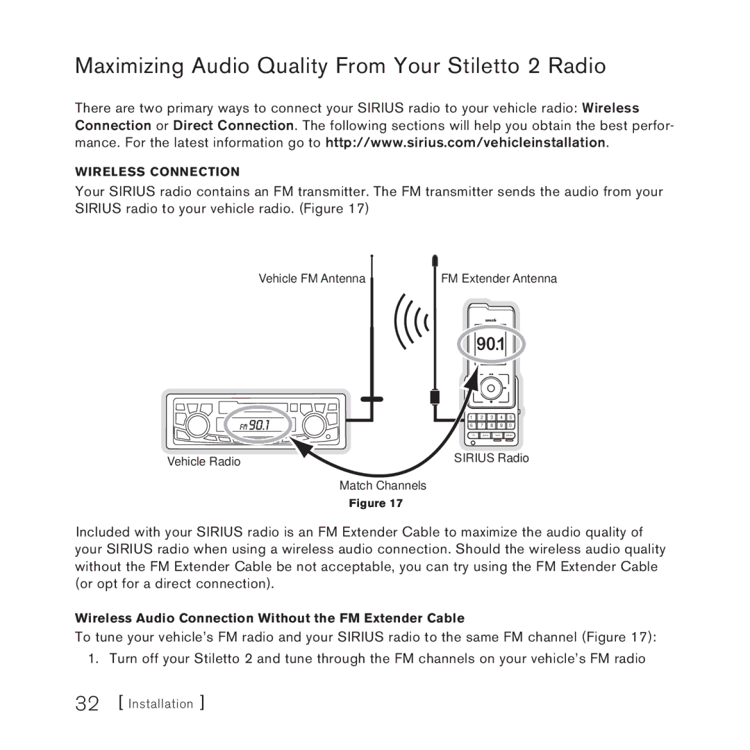 Panasonic manual Maximizing Audio Quality From Your Stiletto 2 Radio, Wireless Connection 