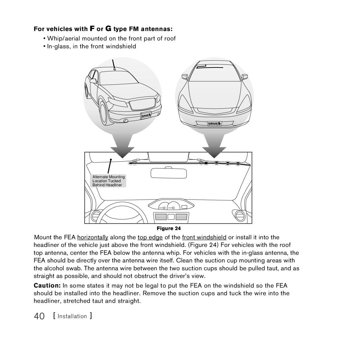 Panasonic 2 manual For vehicles with F or G type FM antennas 