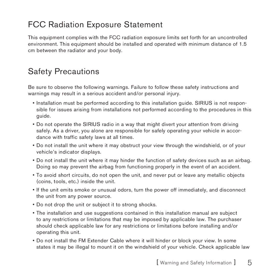 Panasonic 2 manual FCC Radiation Exposure Statement, Safety Precautions 