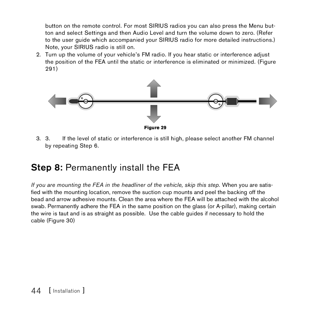 Panasonic 2 manual Permanently install the FEA 