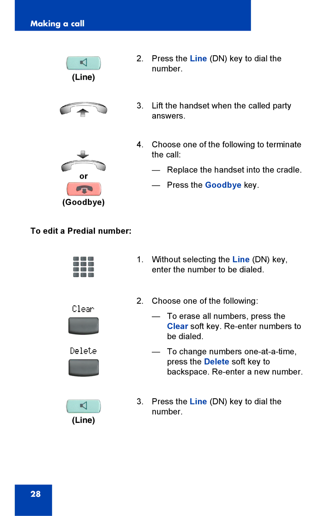 Panasonic 2001 manual Line Goodbye To edit a Predial number 