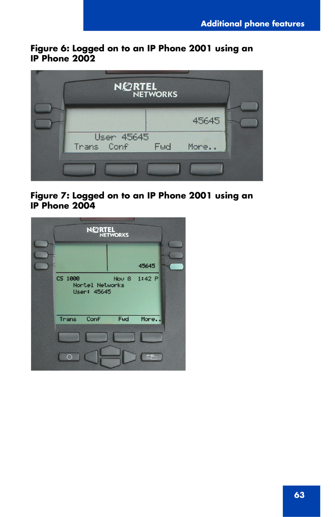 Panasonic manual Logged on to an IP Phone 2001 using an IP Phone 