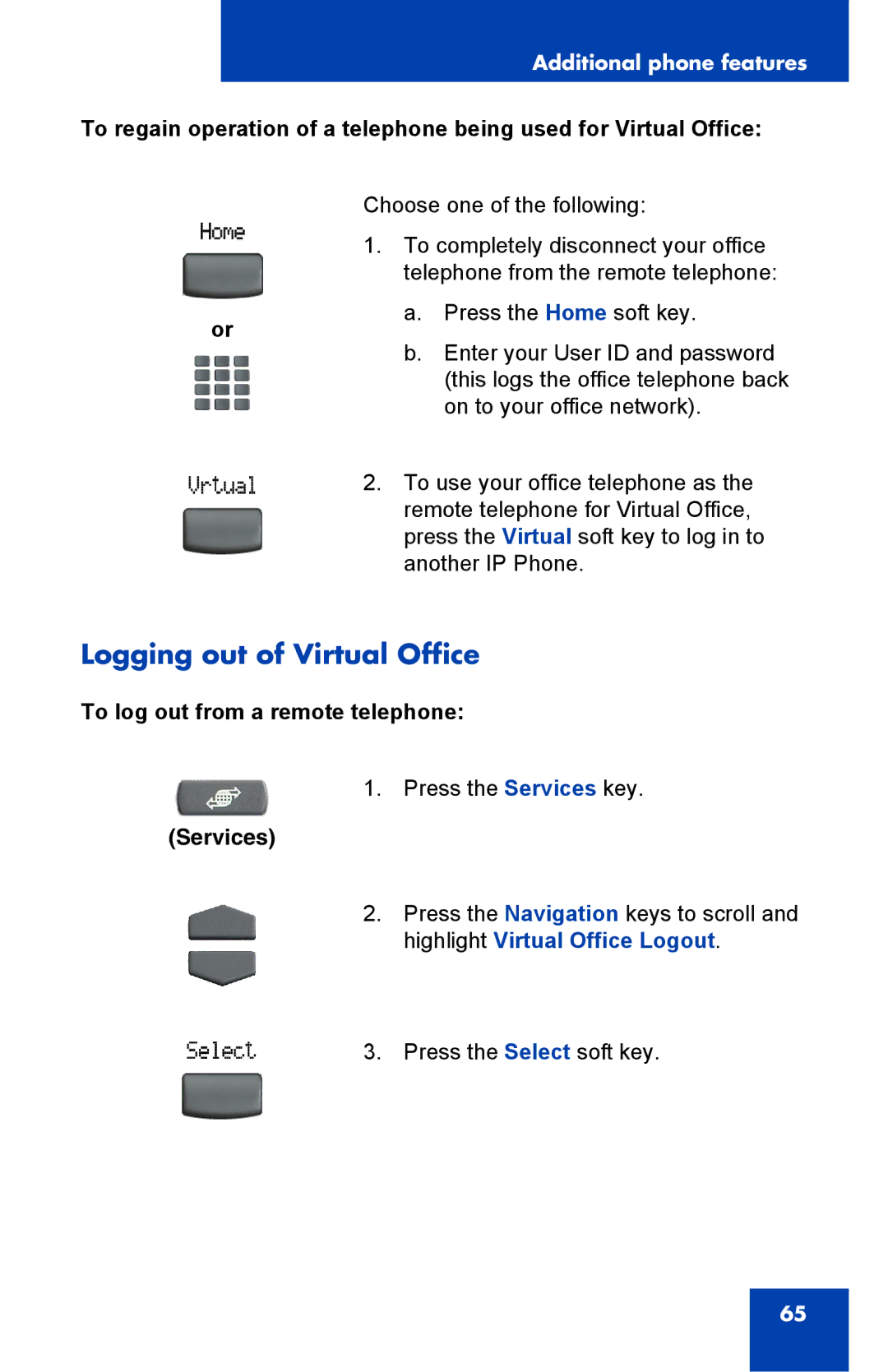 Panasonic 2001 manual Logging out of Virtual Office, To log out from a remote telephone 