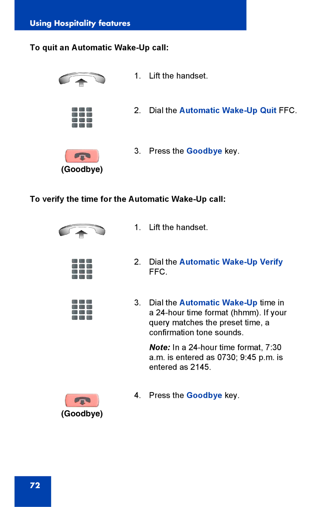 Panasonic 2001 manual To quit an Automatic Wake-Up call, Dial the Automatic Wake-Up Quit FFC 