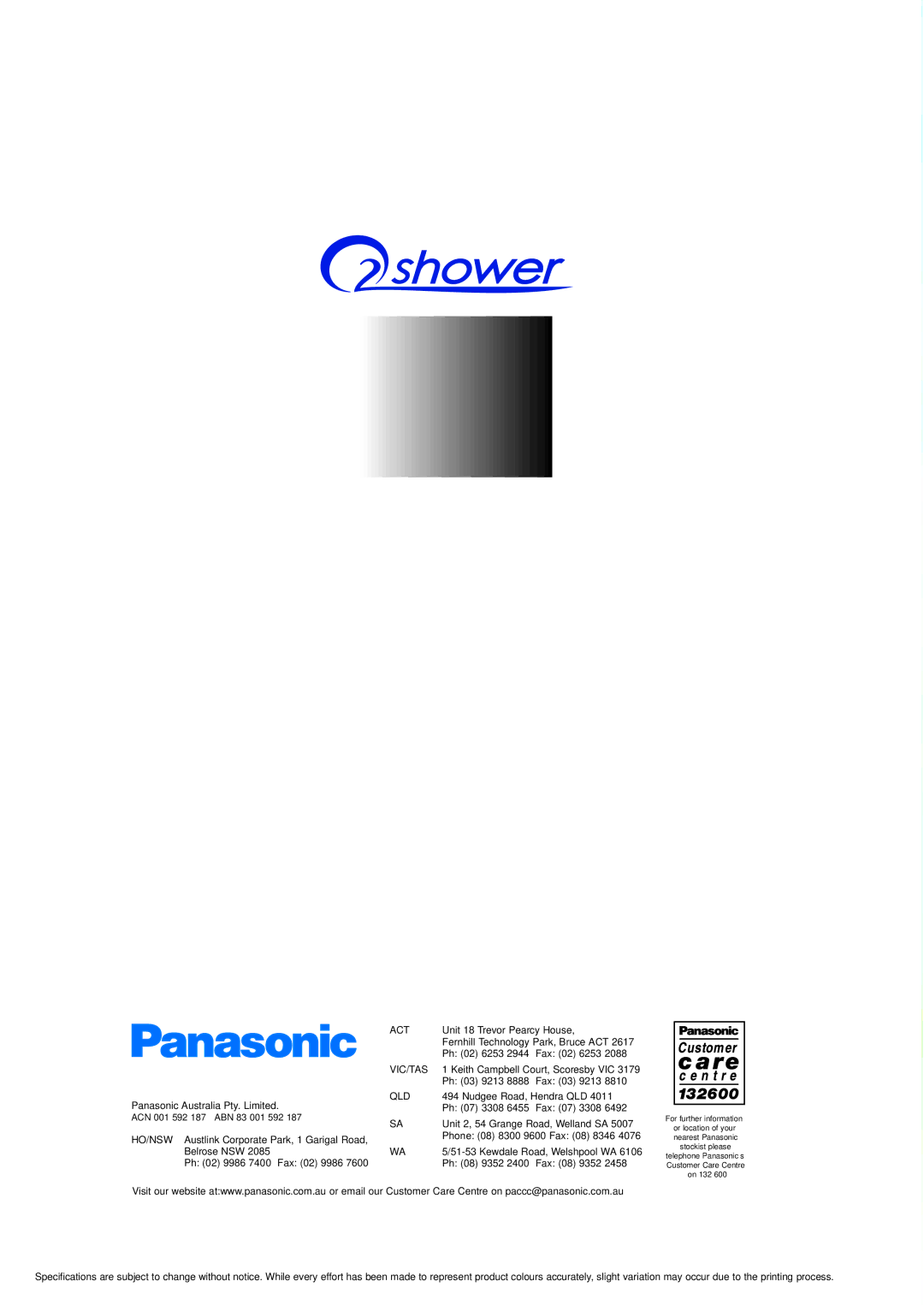 Panasonic 2005 manual Act 