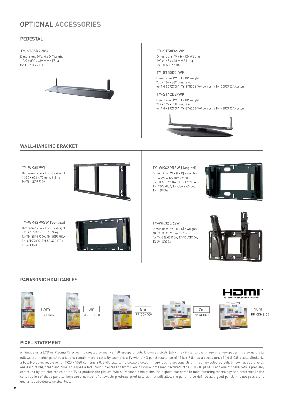 Panasonic 2007-2008 manual Optional Accessories 