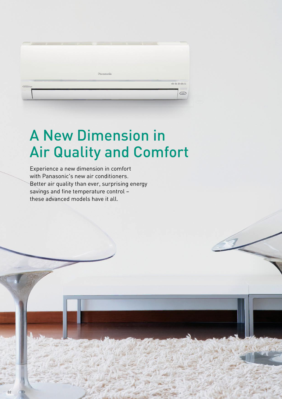 Panasonic 2008 specifications New Dimension in Air Quality and Comfort 