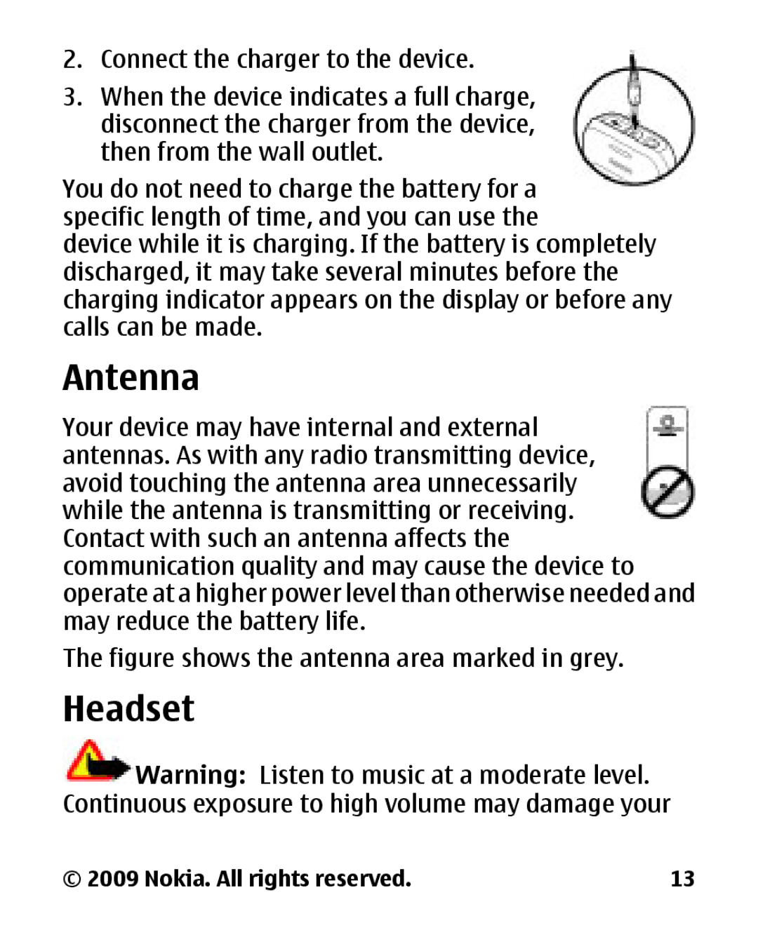 Panasonic 2700 manual Antenna, Headset 