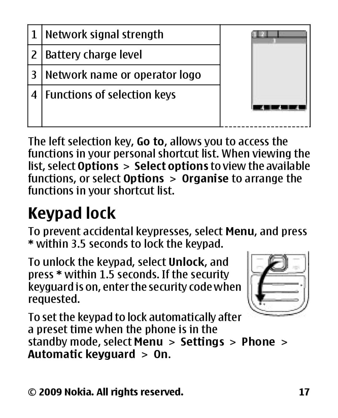 Panasonic 2700 manual Keypad lock 