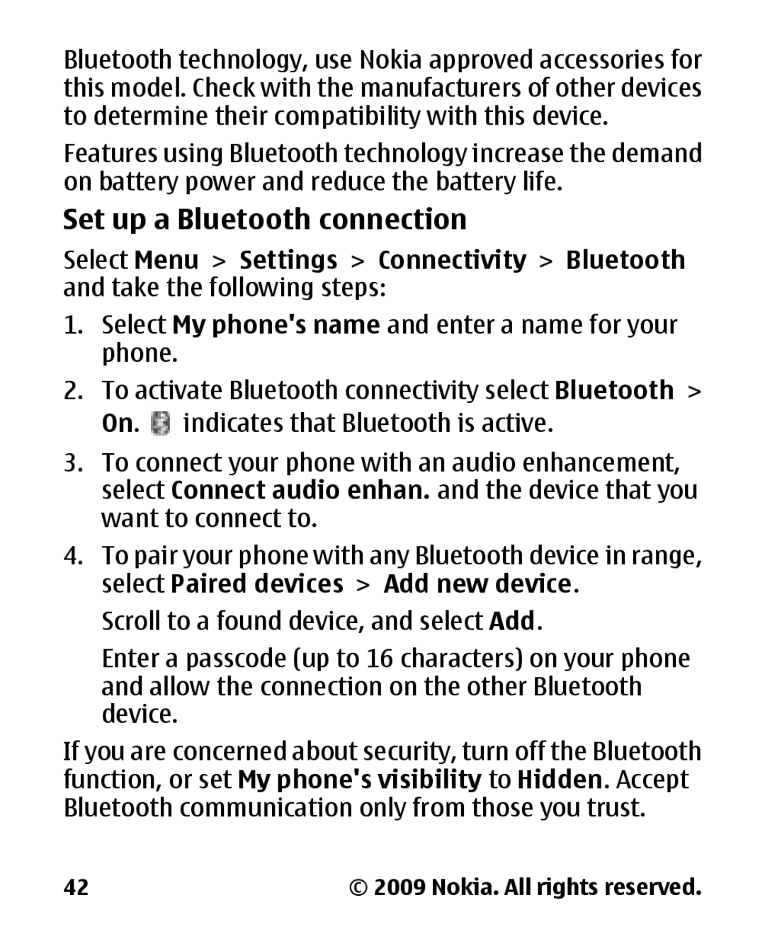 Panasonic 2700 manual Set up a Bluetooth connection 