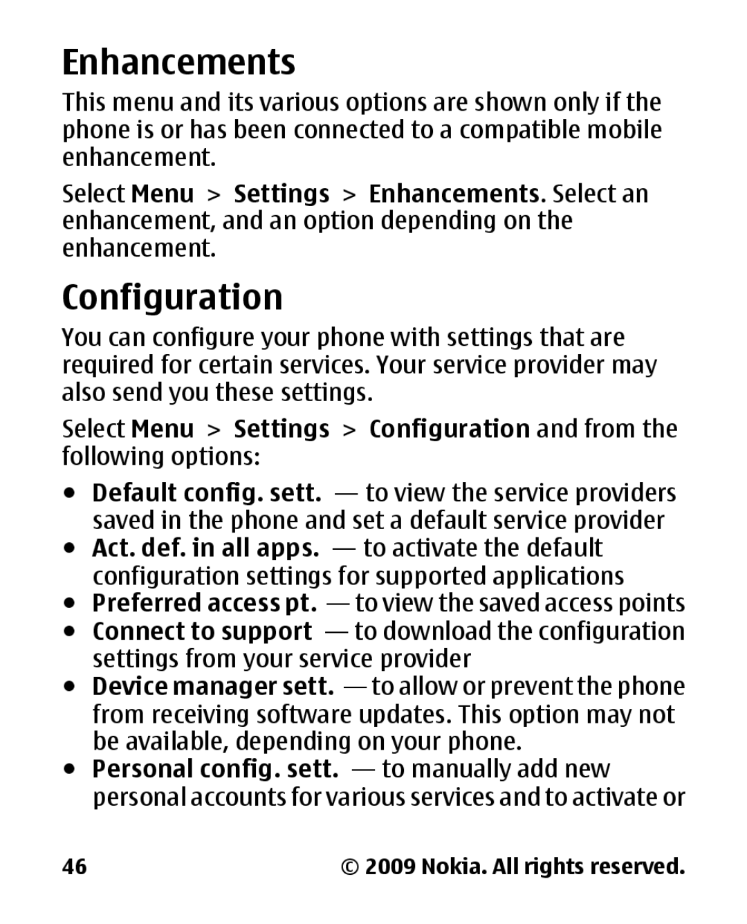 Panasonic 2700 manual Enhancements, Configuration 