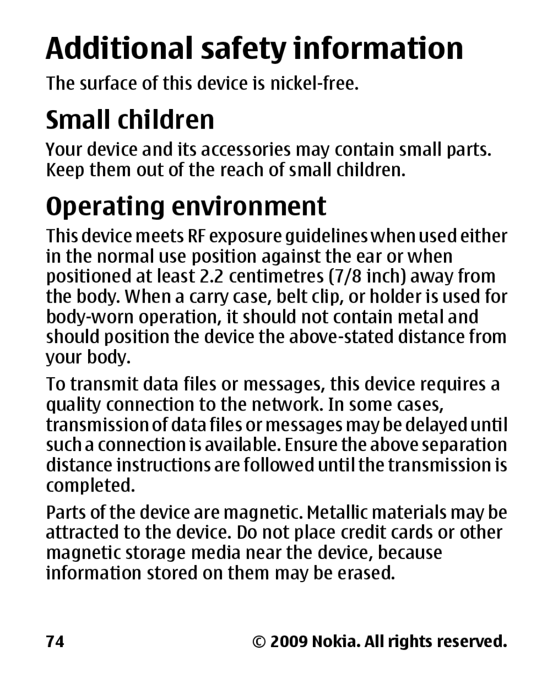 Panasonic 2700 manual Additional safety information, Small children, Operating environment 