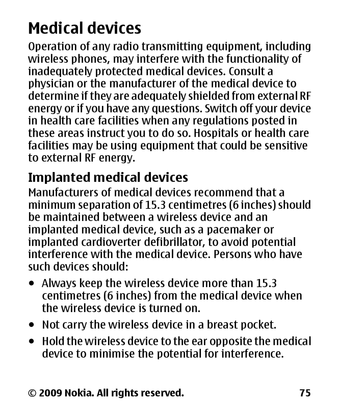 Panasonic 2700 manual Medical devices, Implanted medical devices 