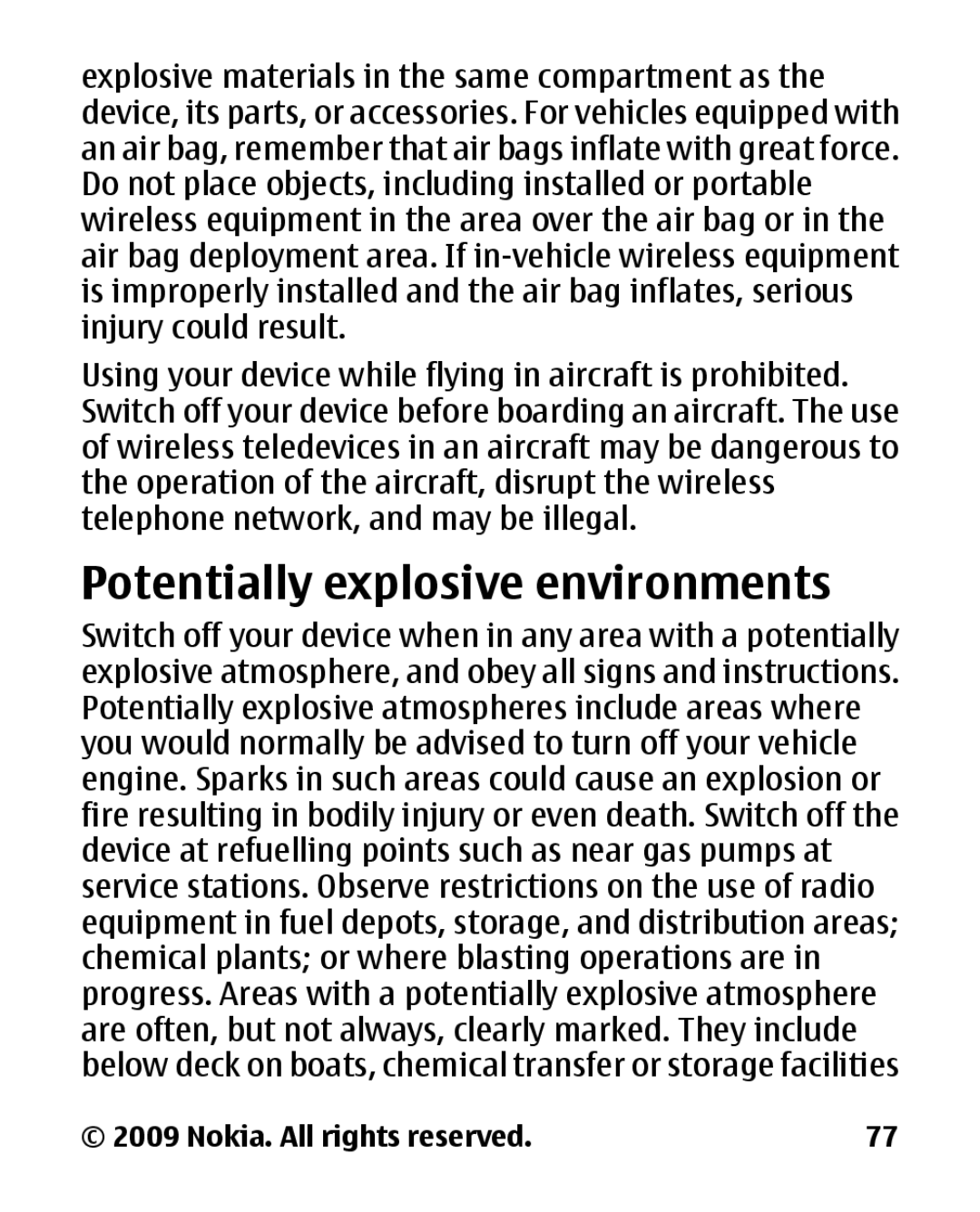 Panasonic 2700 manual Potentially explosive environments 