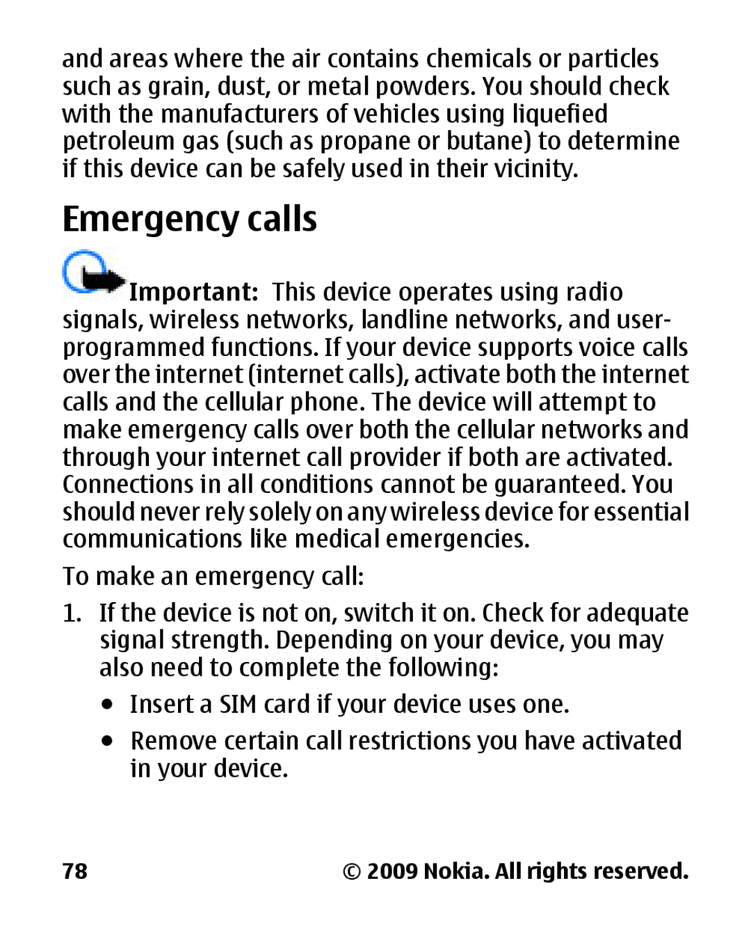 Panasonic 2700 manual Emergency calls 