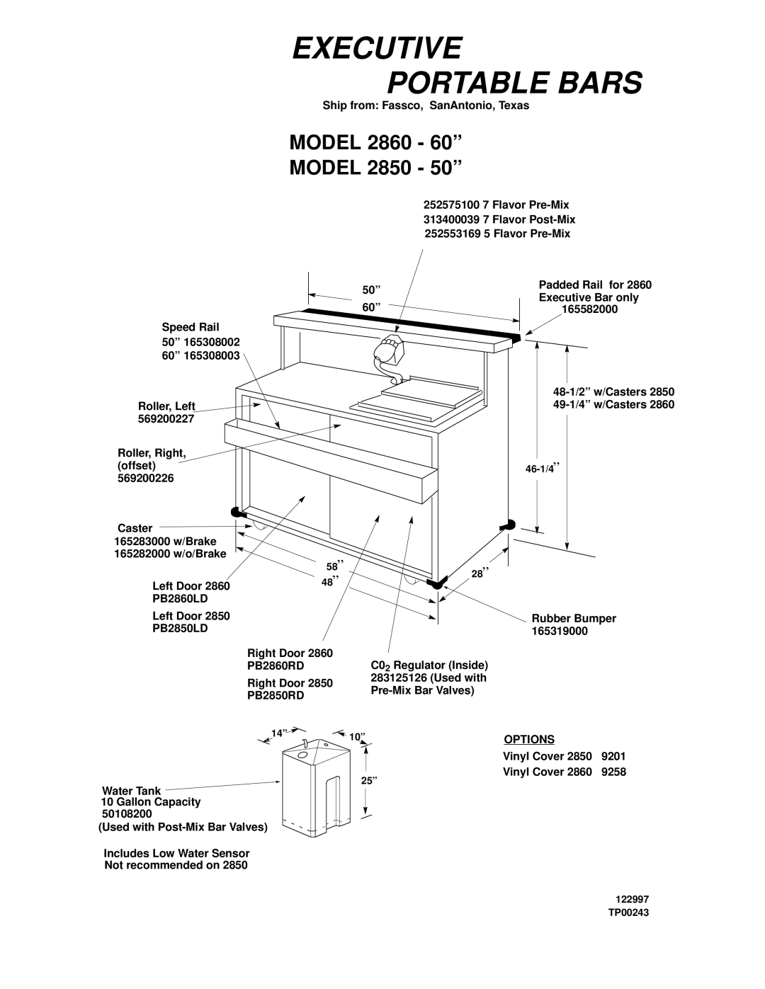 Panasonic manual Executive Portable Bars, Model 2860 Model 2850 