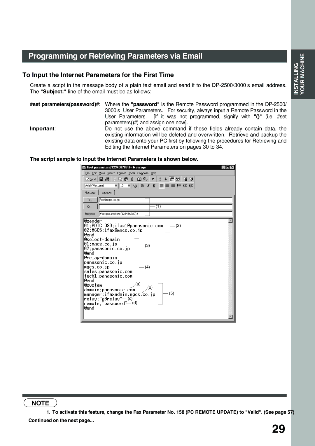 Panasonic 3000 warranty To Input the Internet Parameters for the First Time 