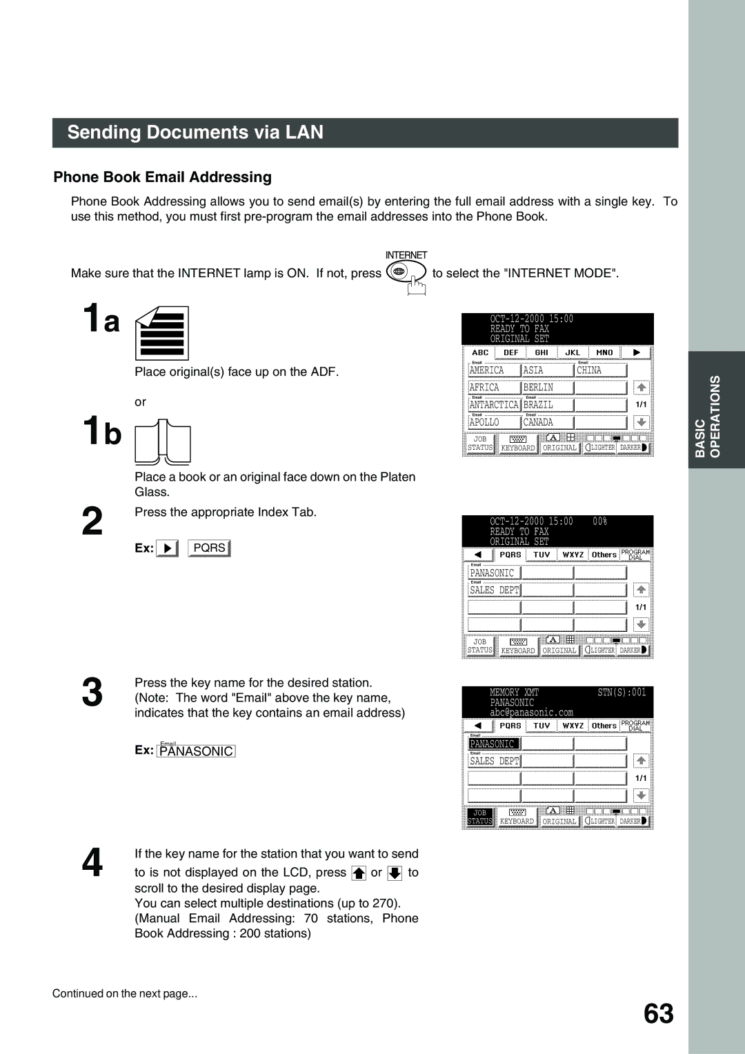 Panasonic 3000 warranty Phone Book Email Addressing 